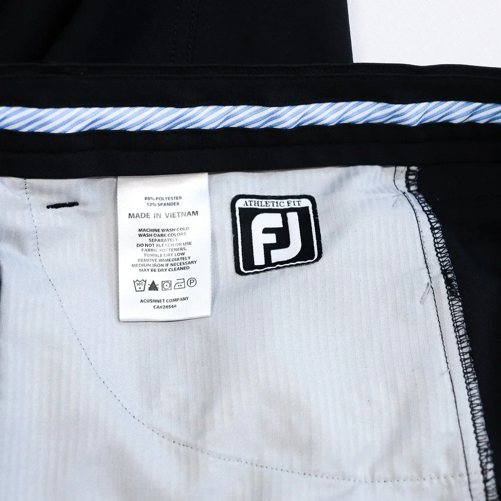 FootJoy Golf Pants Mens 40x30 Black Athletic Fit Performance Stretch Trousers